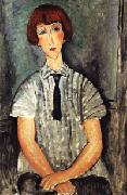 Yound Woman in a Striped Blouse Amedeo Modigliani